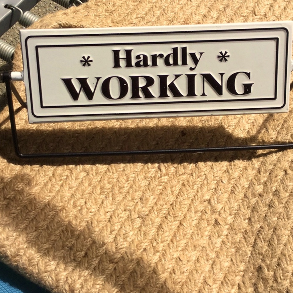 Working metal desk sign primitive rustic farmhouse office Father’s Day brunch